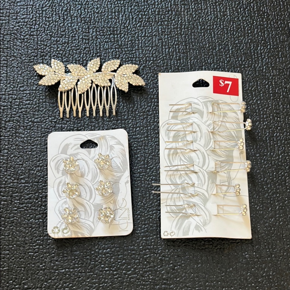 Elegant Silver Hair Accessories Set